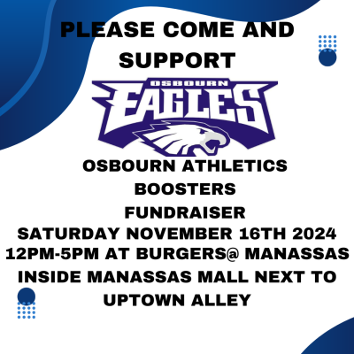 SATURDAY 11162024 OSBOURN ATHLETICS BOOSTERS FUNDRAISER